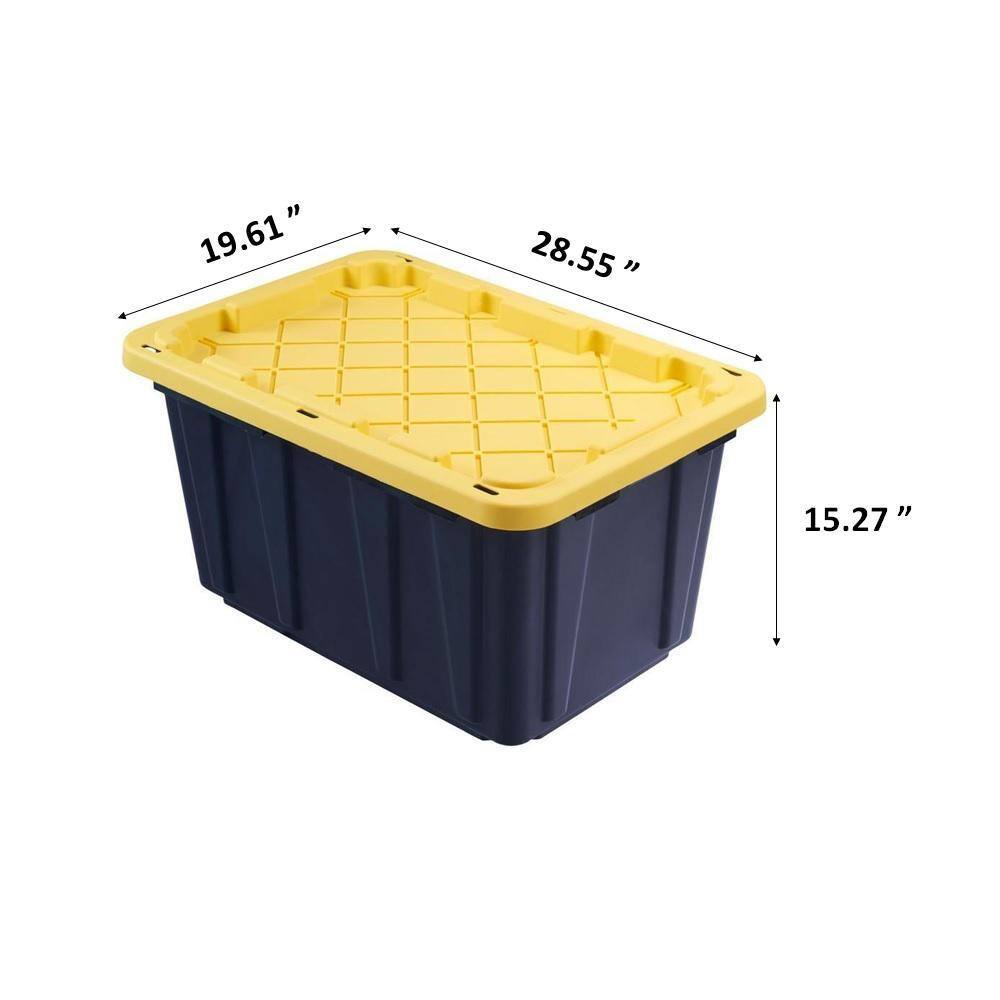 hdx-27-gallon-black-stackable-waterproof-storage-tote-with-yellow-lid-5-pack-1566