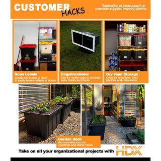 hdx-27-gallon-black-stackable-waterproof-storage-tote-with-yellow-lid-5-pack-1566