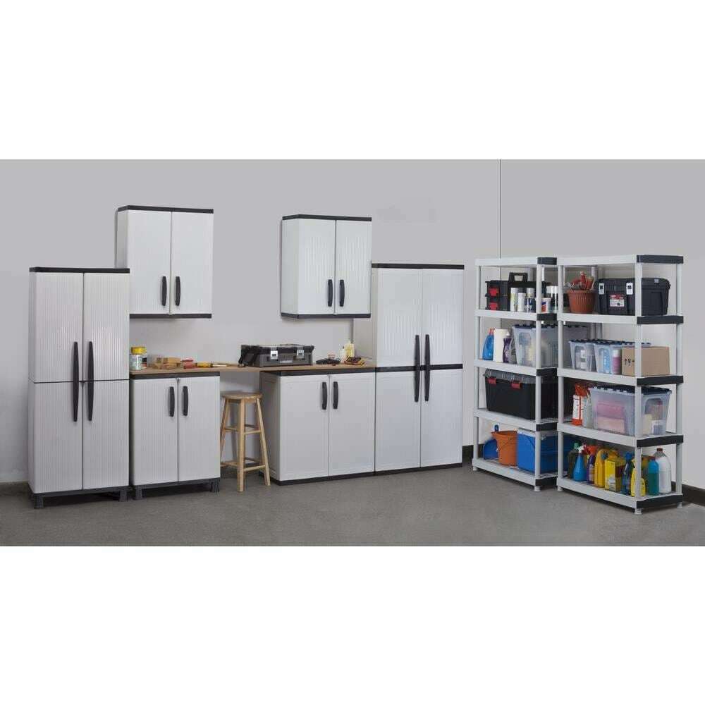 hdx-gray-plastic-freestanding-garage-cabinet-with-adjustable-shelves-lockable-doors-35w-x-71h-x-18d-5861