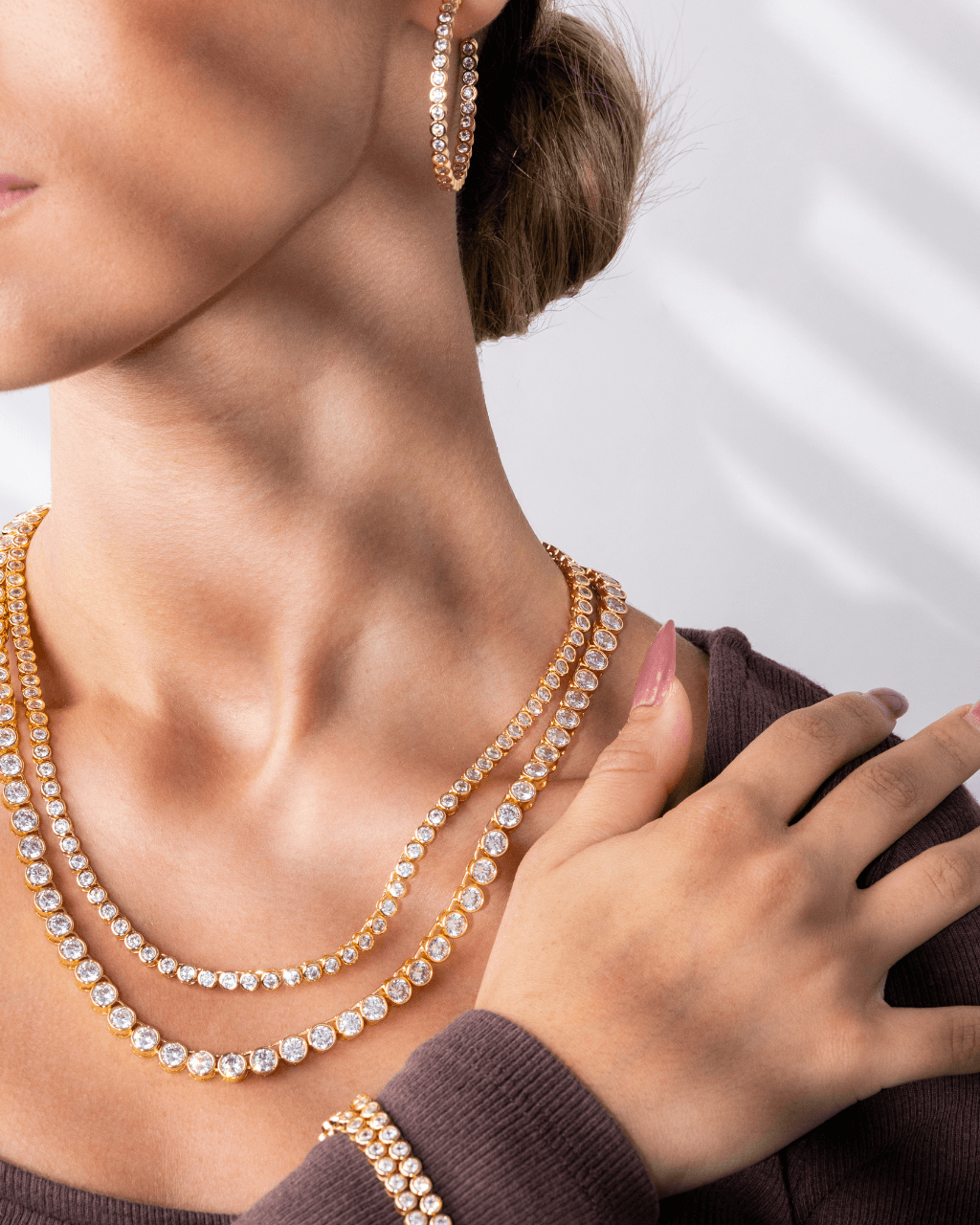 Helene Bezel CZ Tennis Necklace - view 5