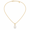 Single Pearl Drop Necklace, gold, freshwater pearl