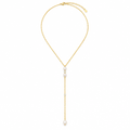 Pearl Backdrop Lariat Necklace, gold, freshwater pearl