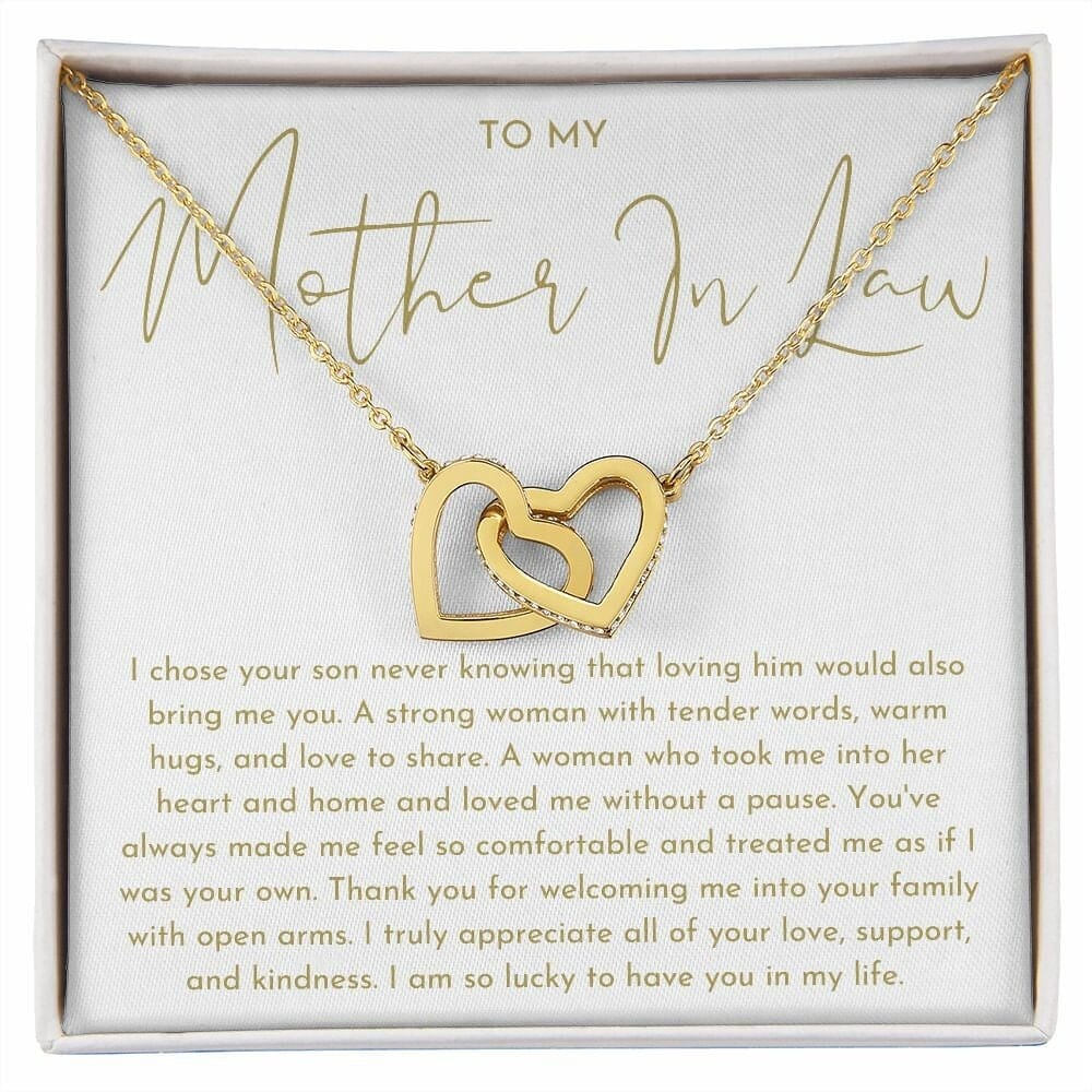 Mother In Law Gift (I Chose Your Son) Interlocking Hearts Necklace