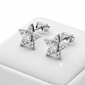 Sterling silver star stud earrings with cubic zirconia