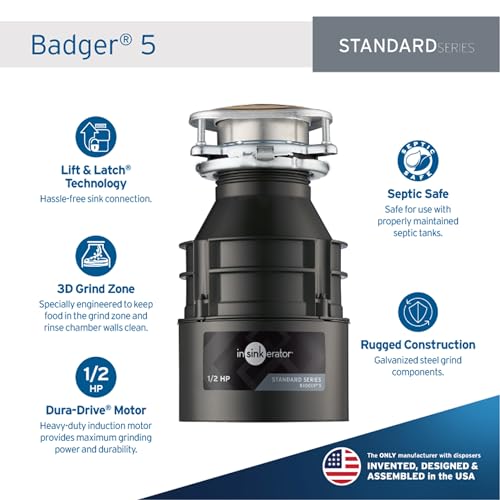 insinkerator-badger-5-garbage-disposal-12-hp-quick-lock-compact-design-durable-steel-8811