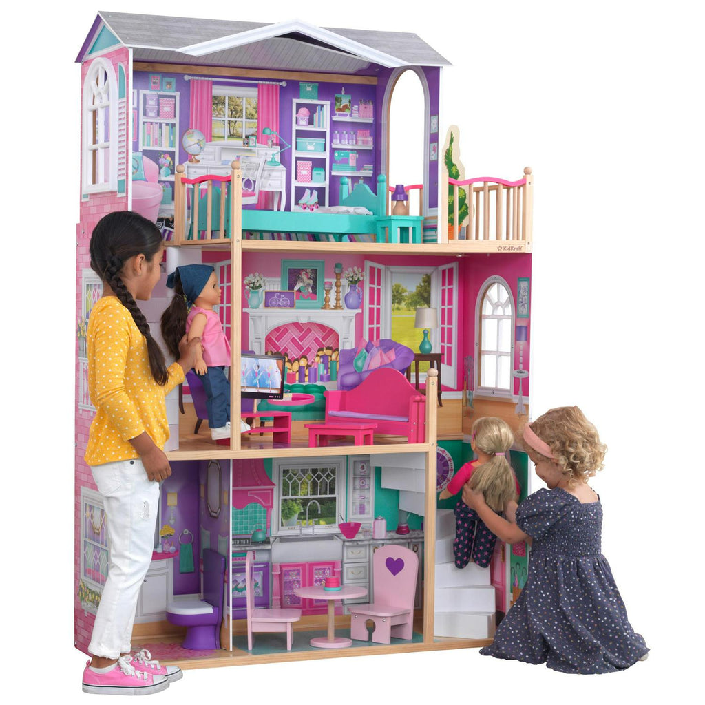 kidkraft-18-inch-wooden-dollhouse-manor-3-level-12-piece-furniture-fits-18-dolls-3786