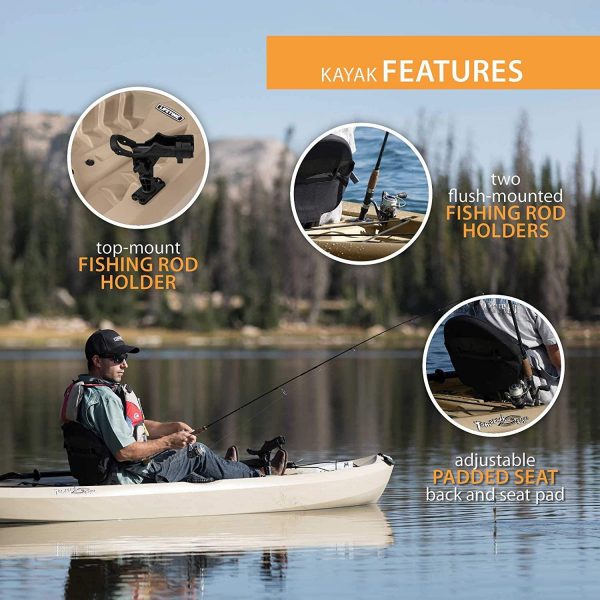 lifetime-tamarack-angler-100-fishing-kayak-10ft-2-pack-with-paddlesuv-protected-hdpe-adjustable-seat-rod-holders-tan-2040
