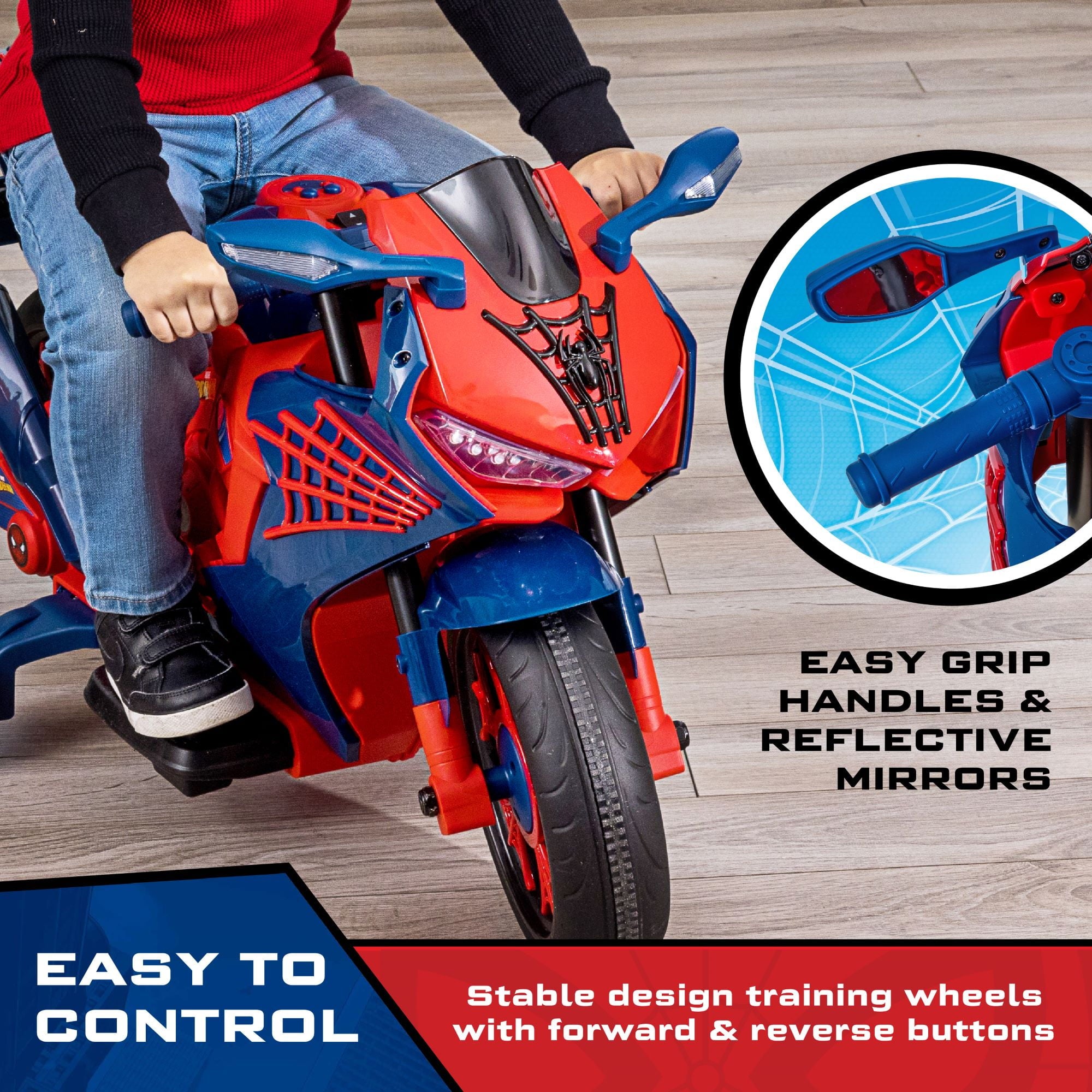 marvel-spiderman-6v-kids-motorcycle-ride-on-toy-rechargeable-ages-3-up-to-65-lbs-interactive-lights-sounds-8735