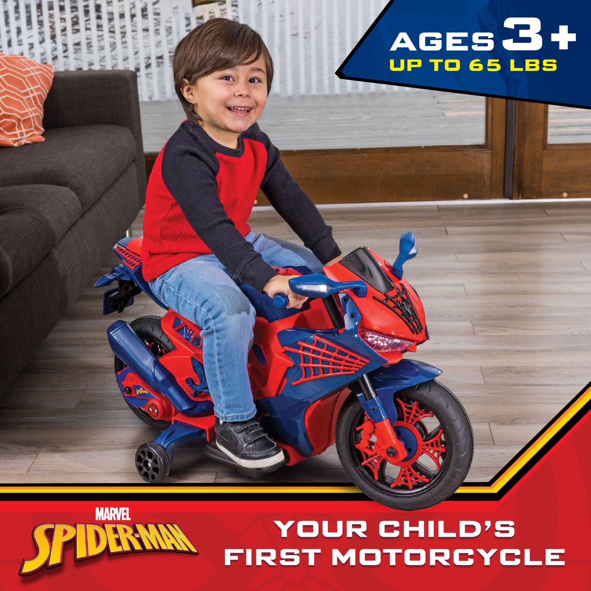 marvel-spiderman-6v-kids-motorcycle-ride-on-toy-rechargeable-ages-3-up-to-65-lbs-interactive-lights-sounds-8735