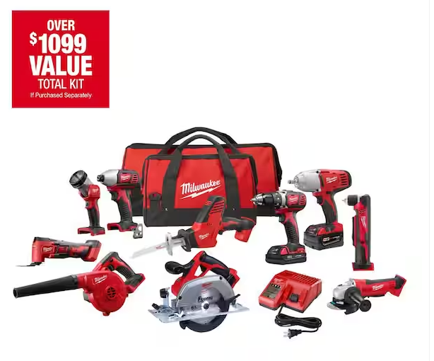 milwaukee-m18-18v-lithium-ion-cordless-10-tool-combo-kit-with-batteries-and-charger-7952
