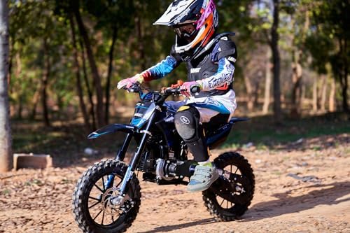 mototec-thunder-50cc-2-stroke-kids-dirt-bike-bluechromoly-frame-25-mph-disc-brakes-ages-13-2958