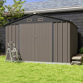 patiowell-10x10-ft-metal-outdoor-storage-shed-sloping-roof-lockable-doors-coffee-brown-1324