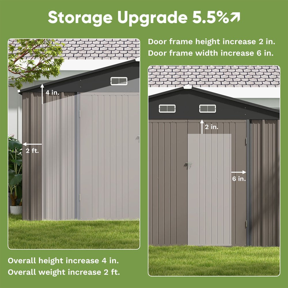 patiowell-10x10-ft-metal-outdoor-storage-shed-sloping-roof-lockable-doors-coffee-brown-1324