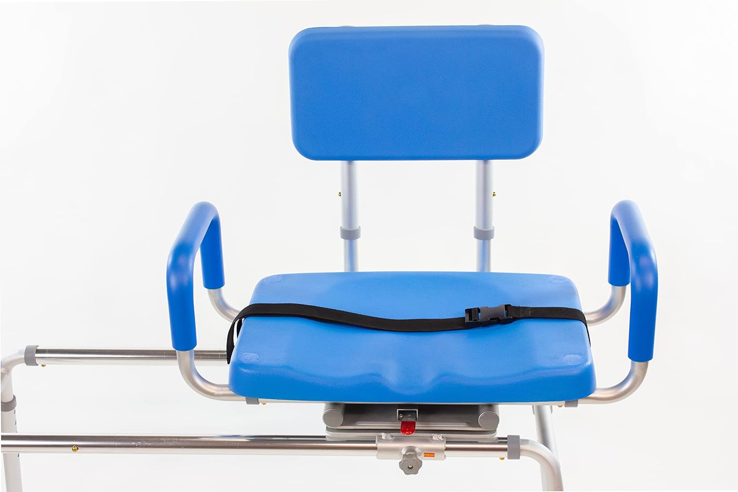 platinum-health-carousel-sliding-shower-chair-transfer-bench-swivel-seat-padded-adjustable-blue-aluminum-300-lb-capacity-9333