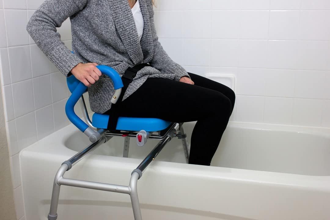 platinum-health-carousel-sliding-shower-chair-transfer-bench-swivel-seat-padded-adjustable-blue-aluminum-300-lb-capacity-9333