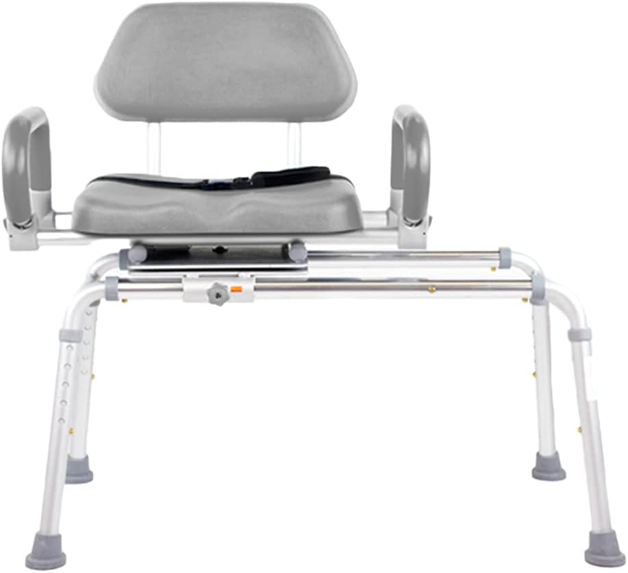 platinum-health-carousel-sliding-shower-chair-transfer-bench-swivel-seat-padded-adjustable-blue-aluminum-300-lb-capacity-9333