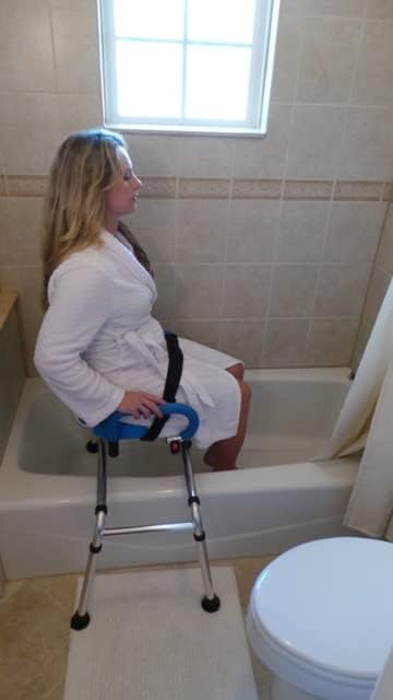 platinum-health-carousel-sliding-shower-chair-transfer-bench-swivel-seat-padded-adjustable-blue-aluminum-300-lb-capacity-9333