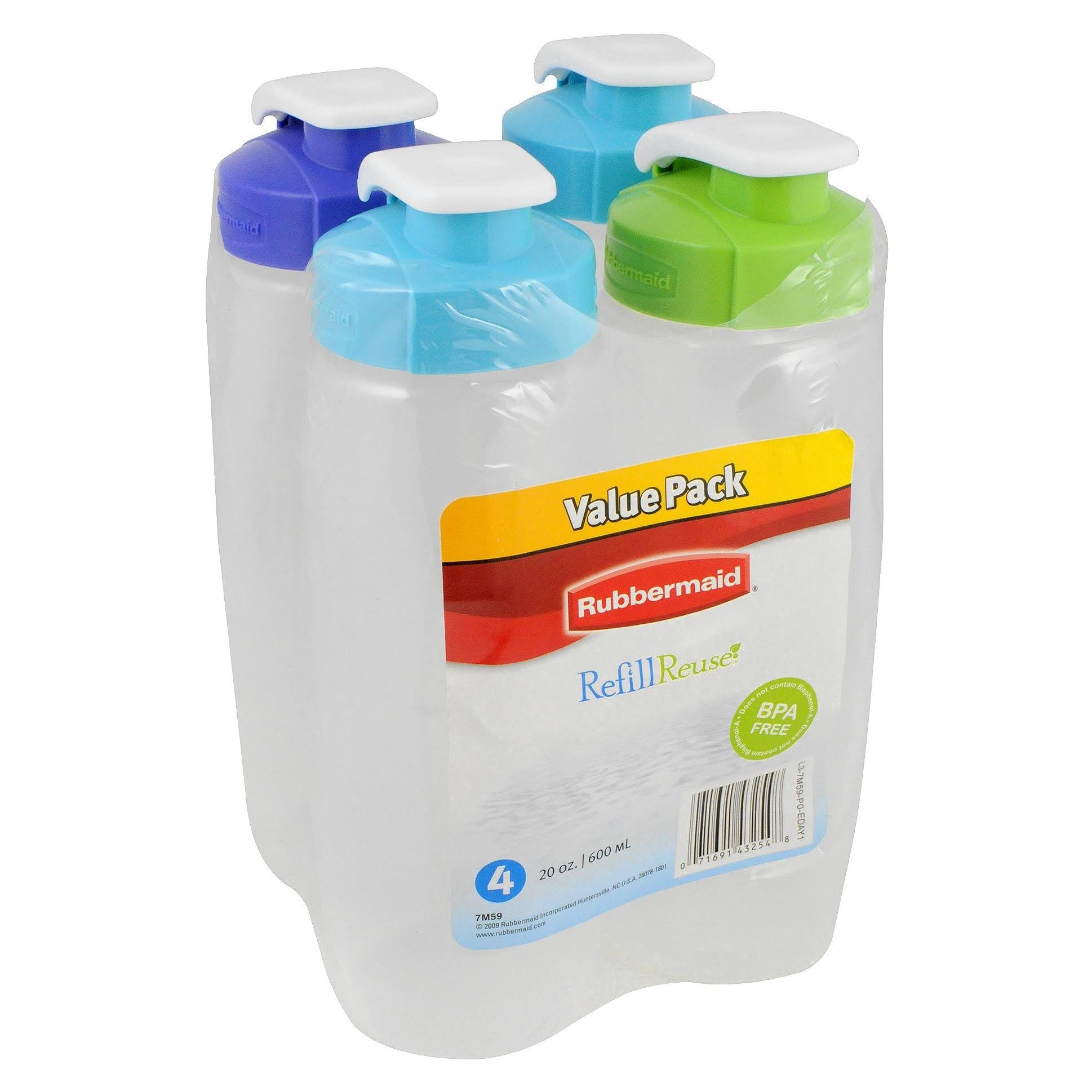 rubbermaid-20oz-refill-reuse-chug-water-bottles-4-pack-leak-proof-easy-grip-bluegreen-2742