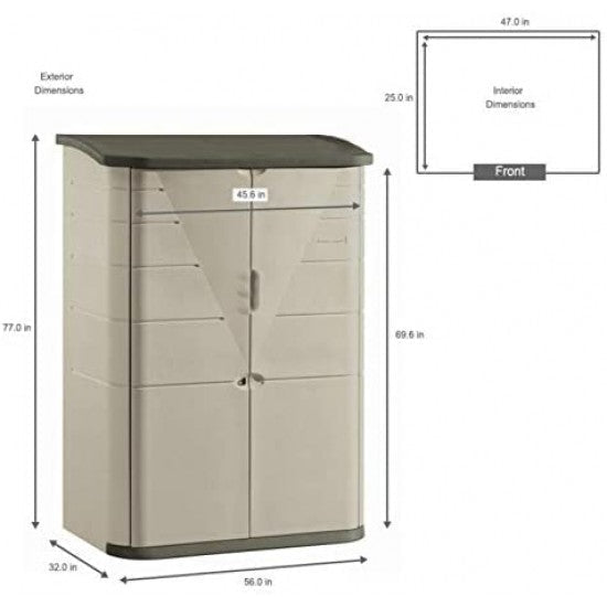 rubbermaid-outdoor-resin-storage-shed-weather-resistant-olivesandstone-52-cu-ft-vertical-design-7561