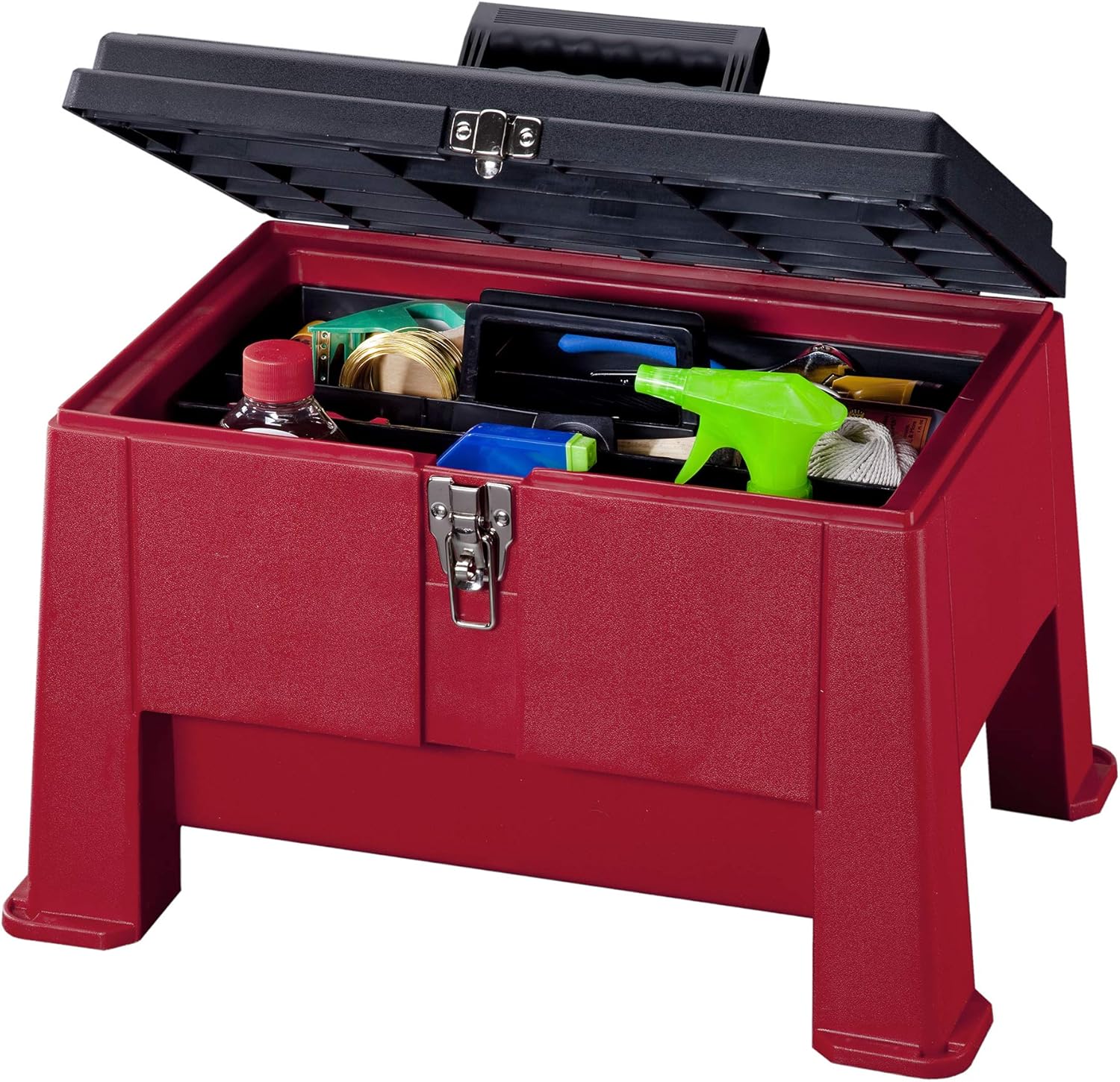 step-n-store-20-heavy-duty-step-stool-with-tool-box-325-lbs-capacity-nickel-plated-latch-lockable-hinge-pins-7660