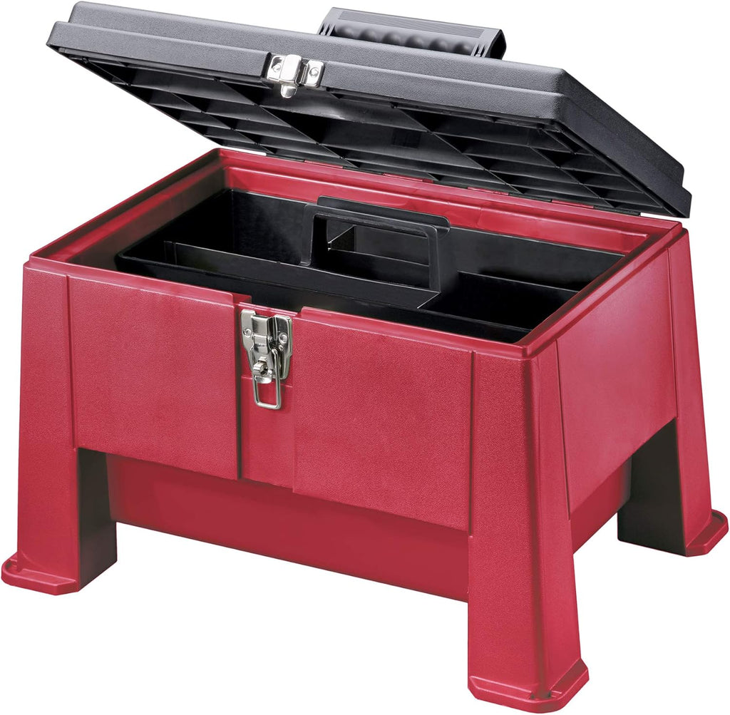 step-n-store-20-heavy-duty-step-stool-with-tool-box-325-lbs-capacity-nickel-plated-latch-lockable-hinge-pins-7660