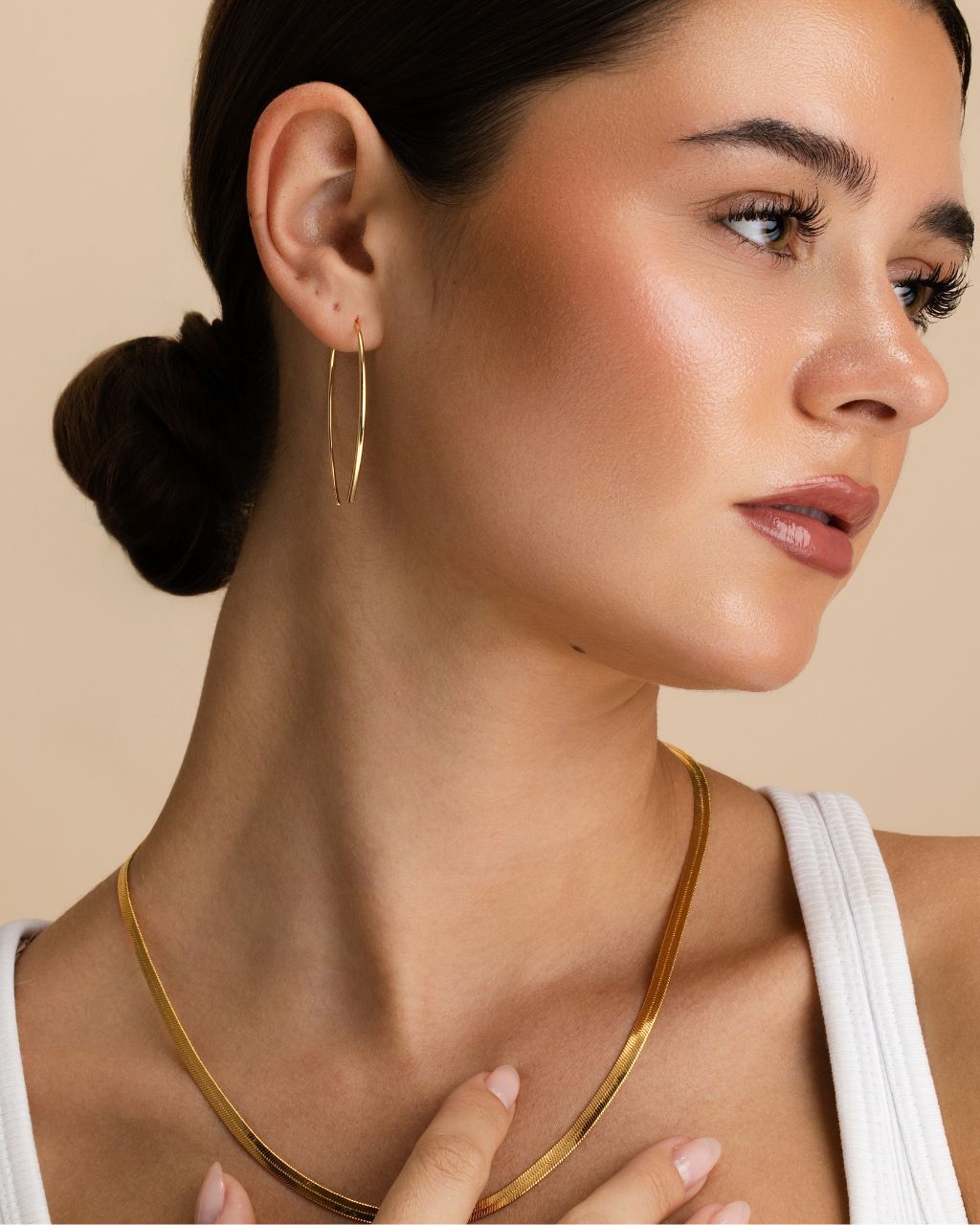 Delicate Threader Hoop Earrings - view 2