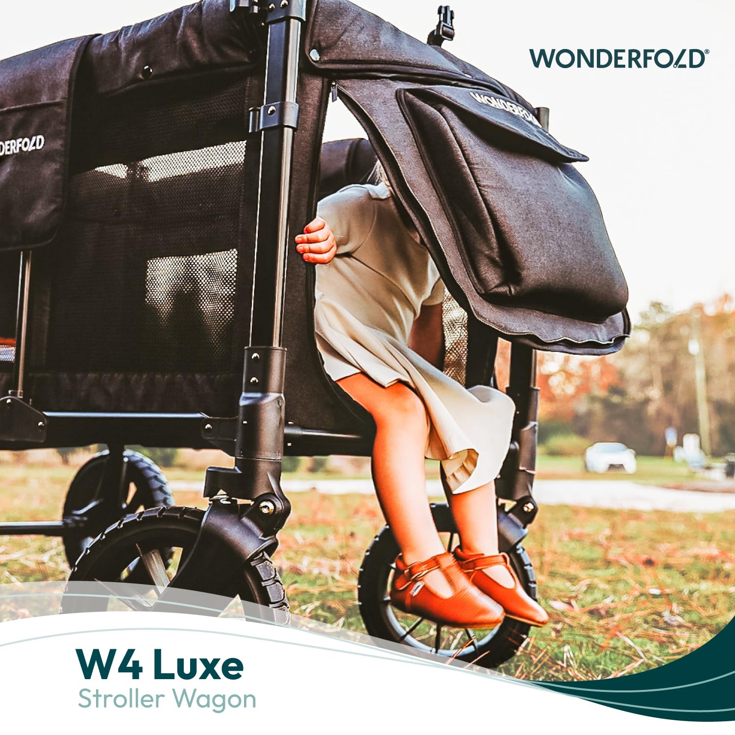 wonderfold-w4-luxe-quad-stroller-wagon4-seater-collapsible-adjustable-canopy-magnetic-buckle-harness-black-8594