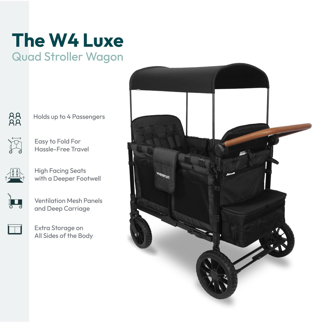 wonderfold-w4-luxe-quad-stroller-wagon4-seater-collapsible-adjustable-canopy-magnetic-buckle-harness-black-8594